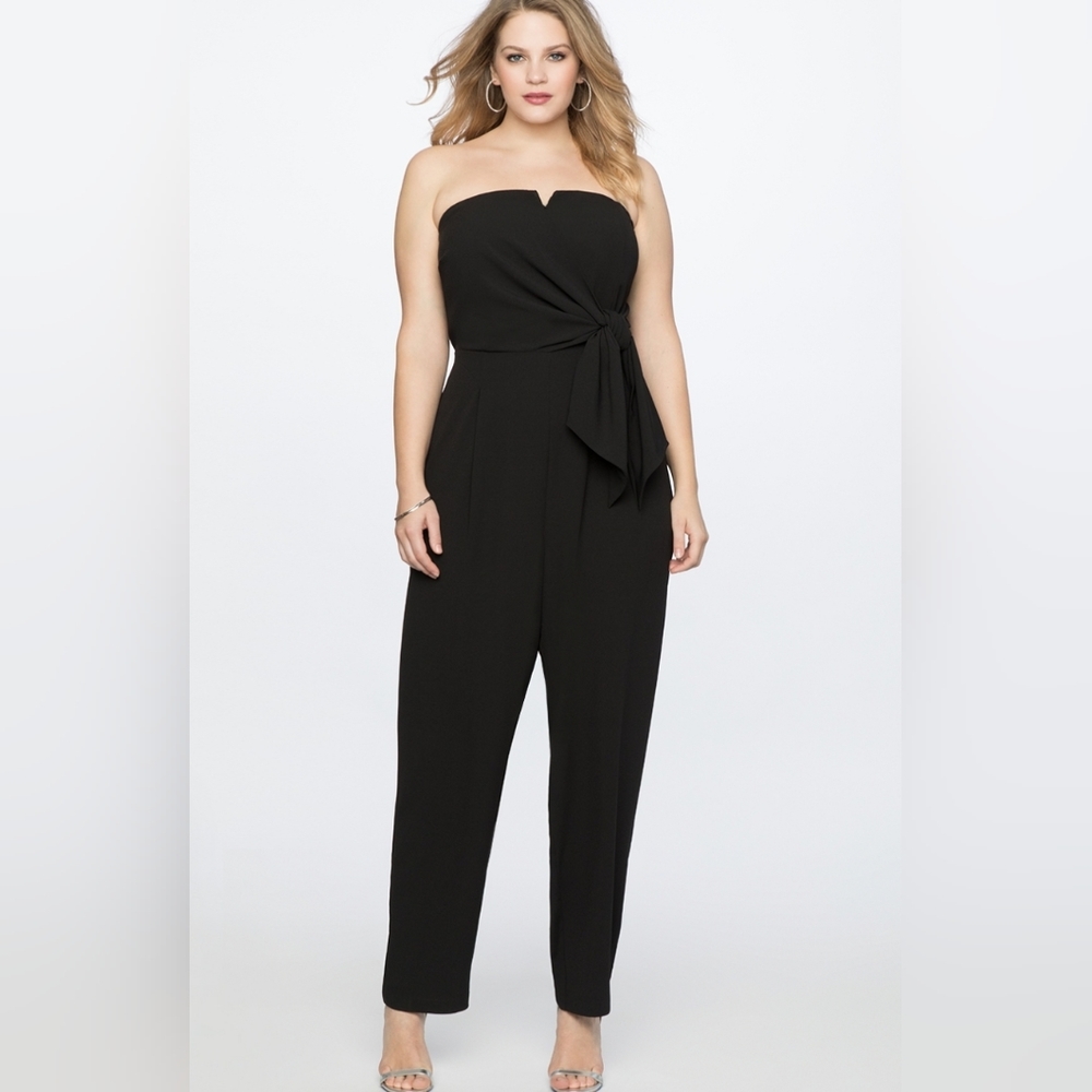 Eloquii Black Studio Sweetheart Neckline Jumpsuit